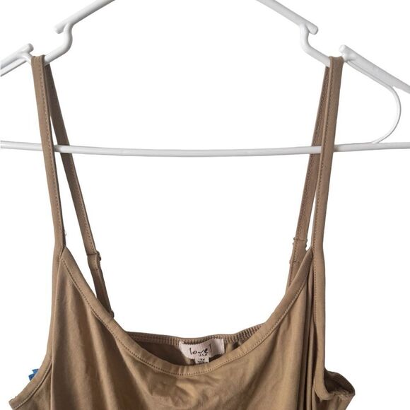 Love J Tan Brown Sleeveless Bodycon Ruched Dress Size 2XL - Picture 2 of 12